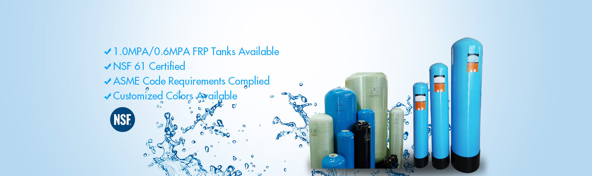 1.0MPA/0.6MPA FRP Tanks Available