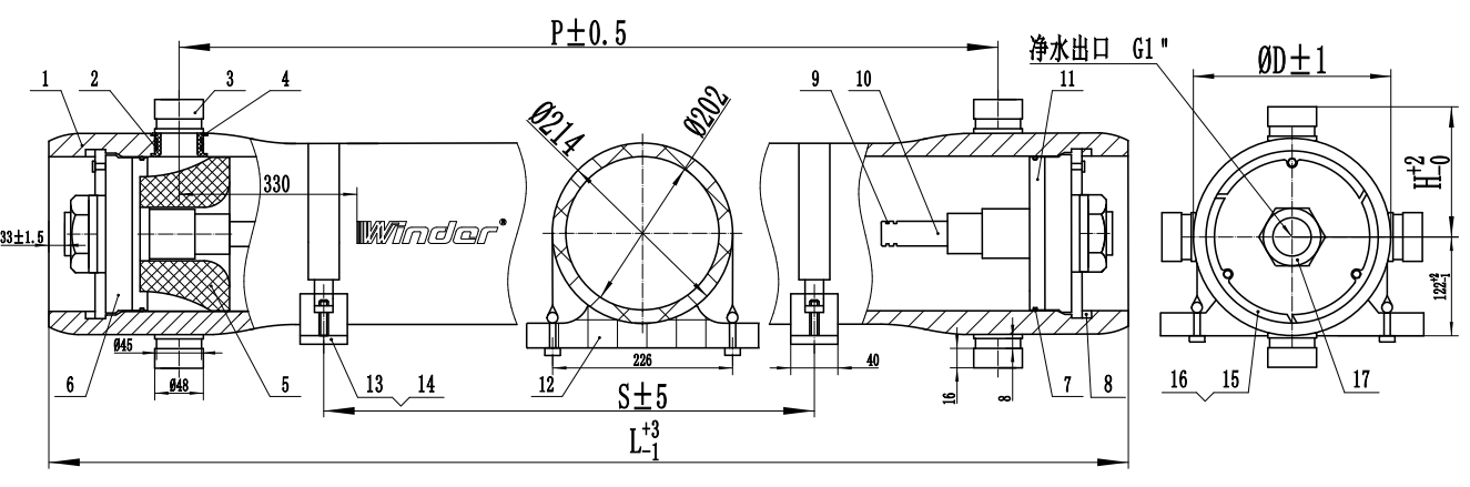 W80S300 FRP MEMBRANE HOUSINGS